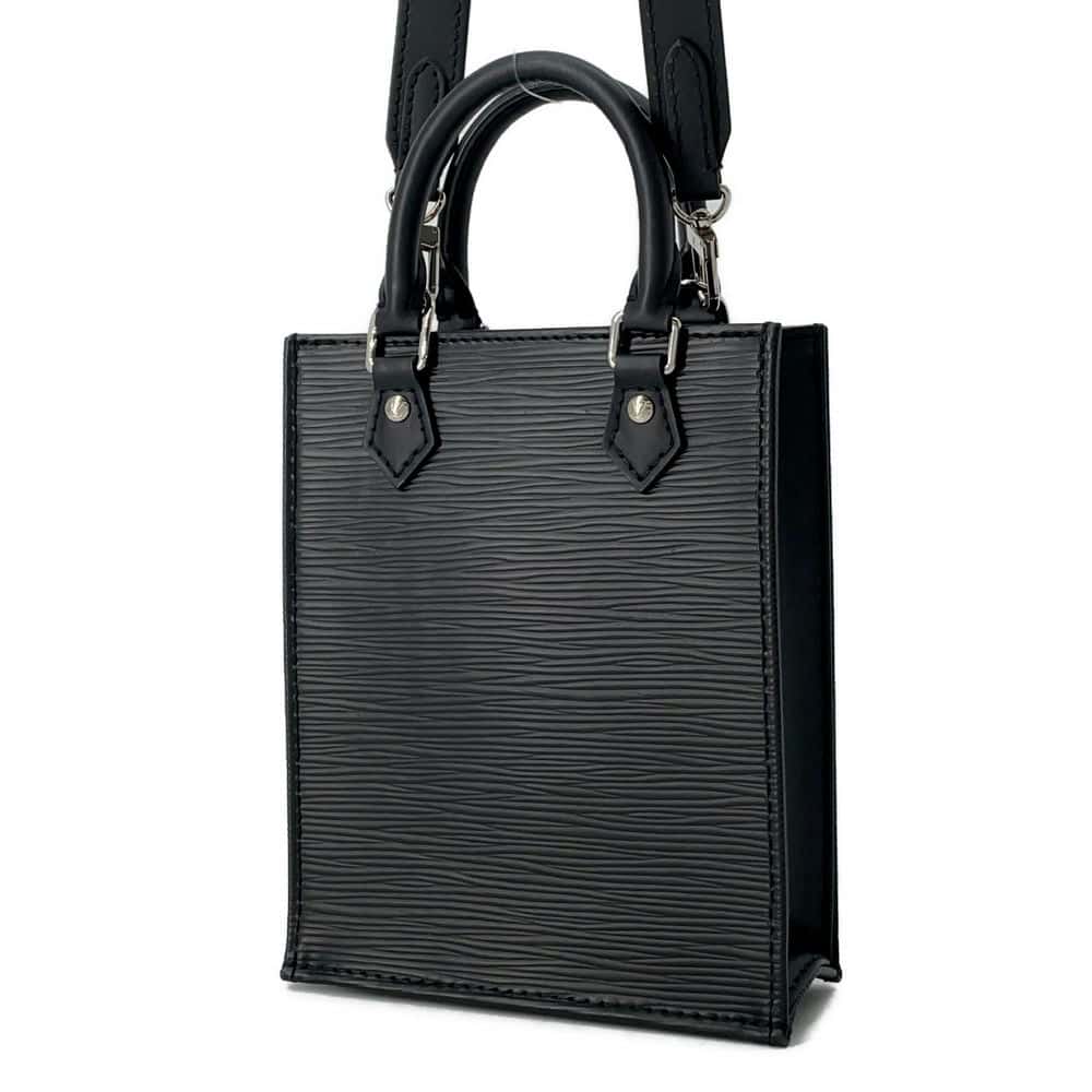 LOUIS VUITTON Petit Sac Plat Noir M69441 Epi Leather