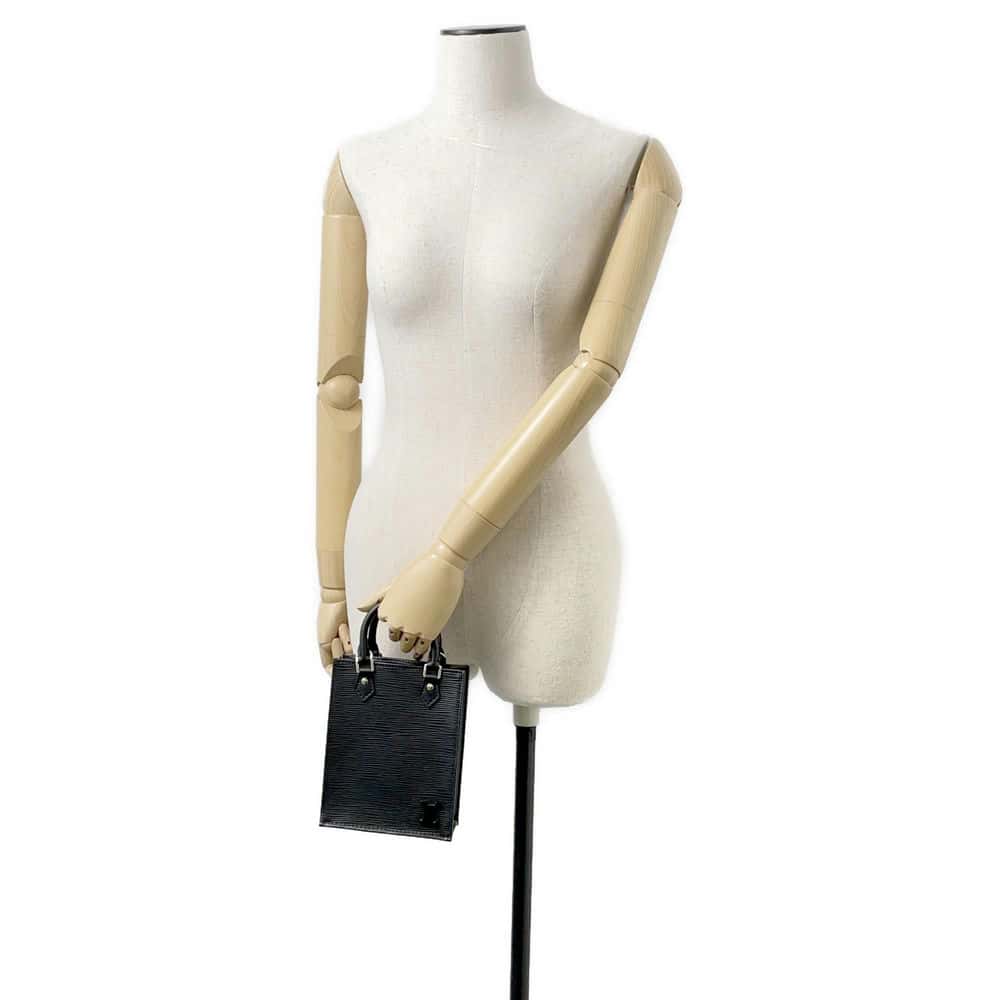 LOUIS VUITTON Petit Sac Plat Noir M69441 Epi Leather