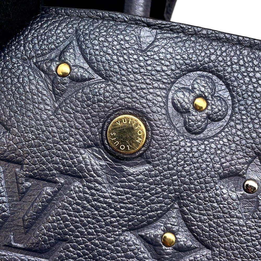 LOUIS VUITTON Montaigne Gris Silver M51727 Monogram Empreinte Leather Size BB