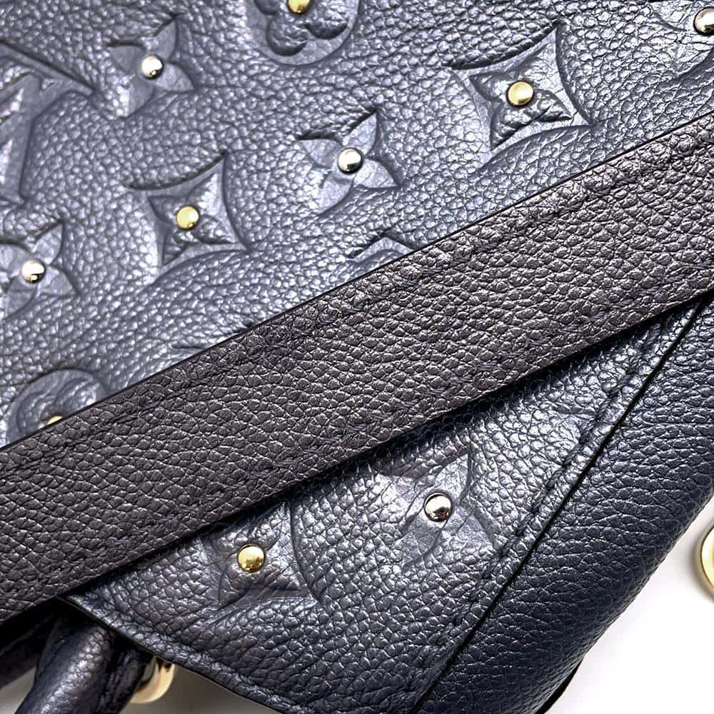 LOUIS VUITTON Montaigne Gris Silver M51727 Monogram Empreinte Leather Size BB