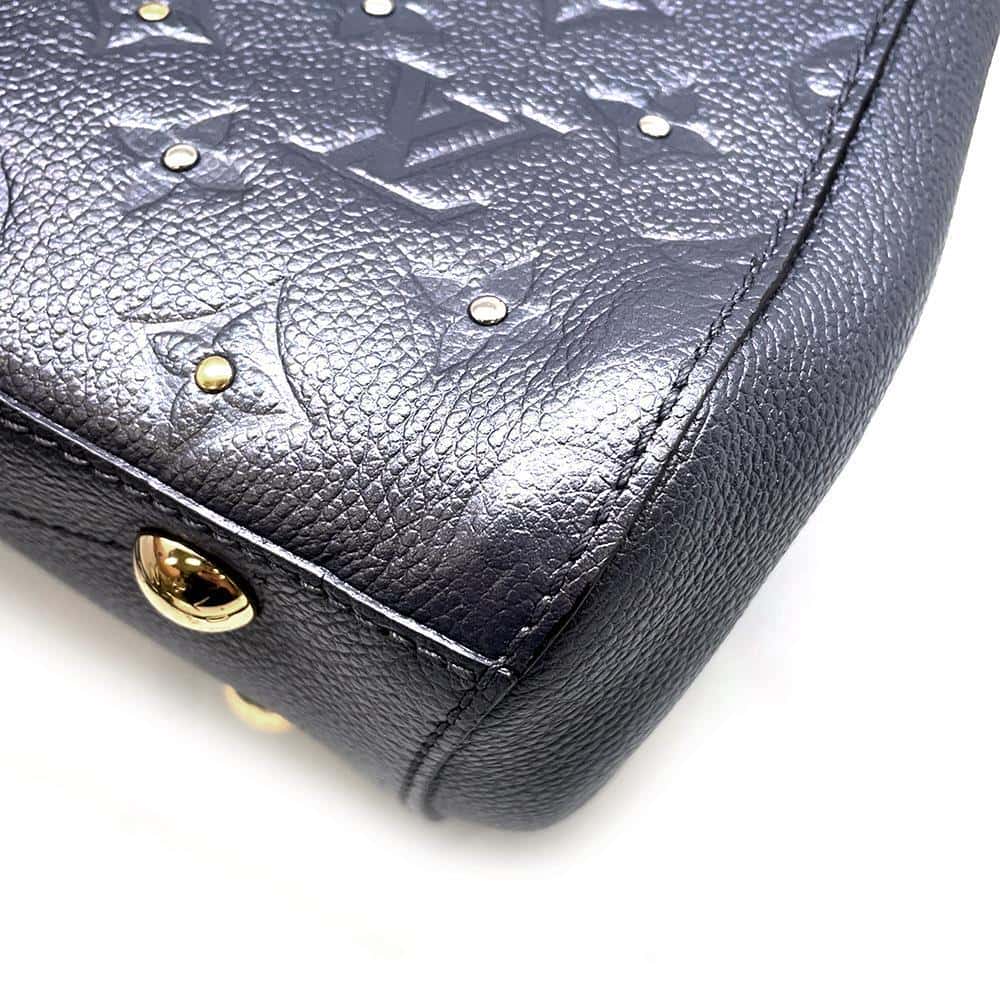 LOUIS VUITTON Montaigne Gris Silver M51727 Monogram Empreinte Leather Size BB