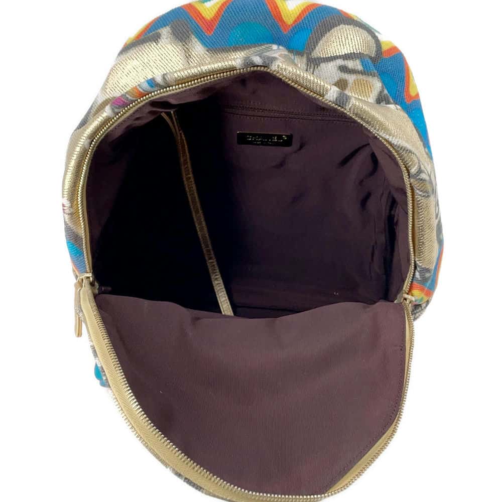 CHANEL CC Logo Graffiti Backpack Gold/MulticolorAS0867 Canvas Leather