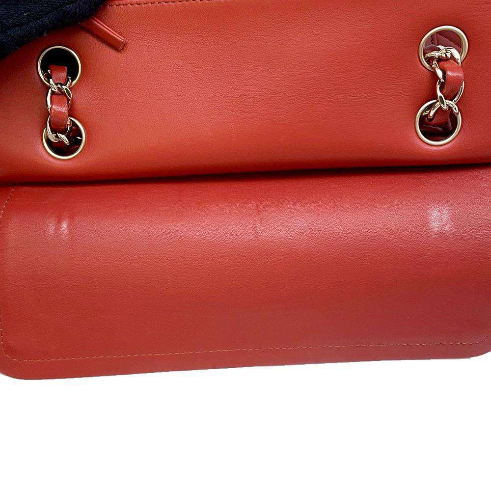 CHANEL Matelasse Double Flap ChainShoulder Bag RedA01113 Lambskin Size 23