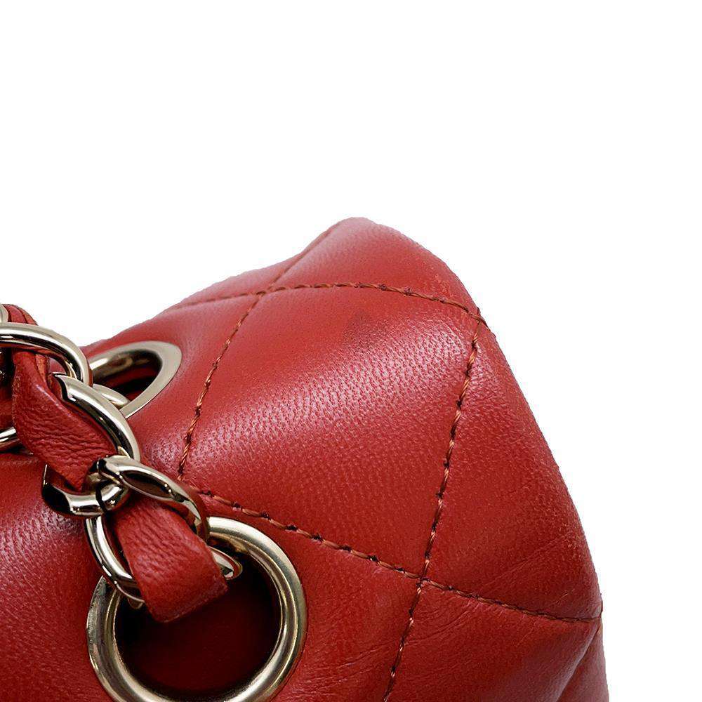 CHANEL Matelasse Double Flap ChainShoulder Bag RedA01113 Lambskin Size 23