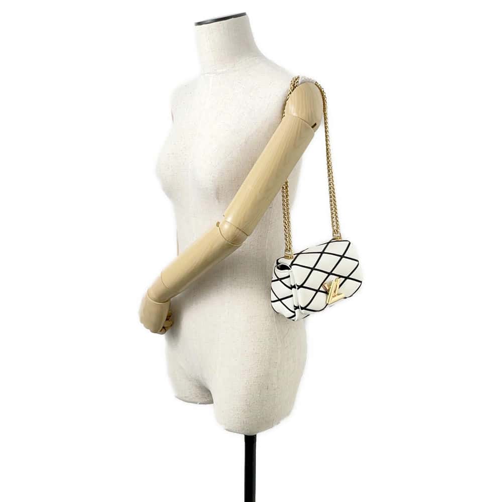 LOUIS VUITTON PICO GO-14 Maltage White/Noir M23762 Lamb Leather LV Twist