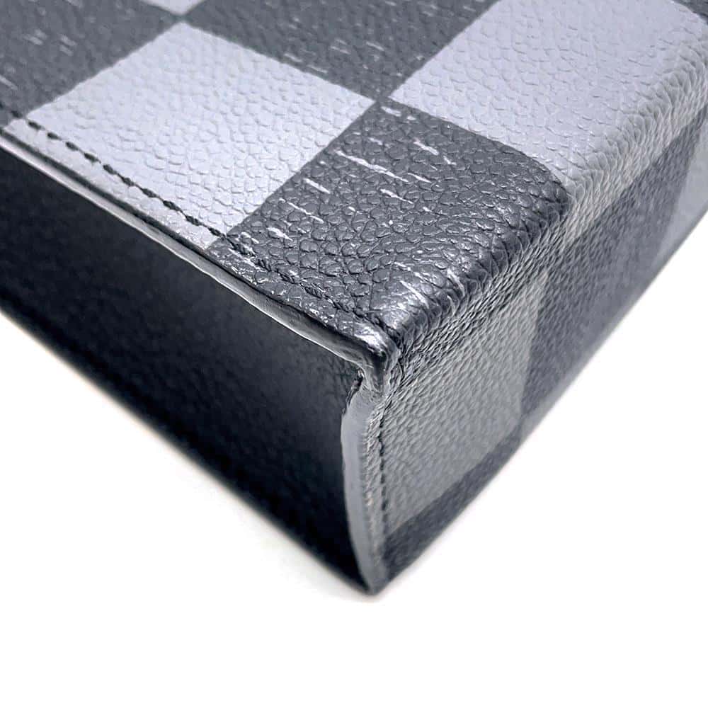 LOUIS VUITTON Sac Plat Noir N60479 damier checkerboard Size XS