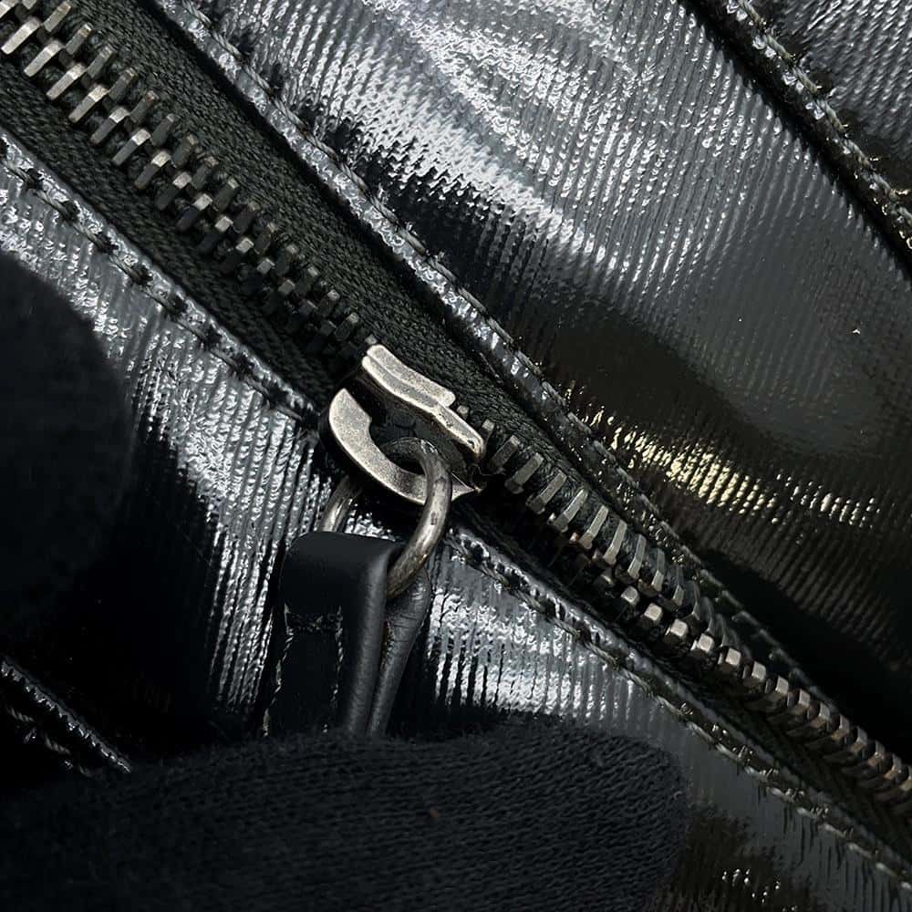 CHANEL Matelasse Tote Bag Black Patent Leather