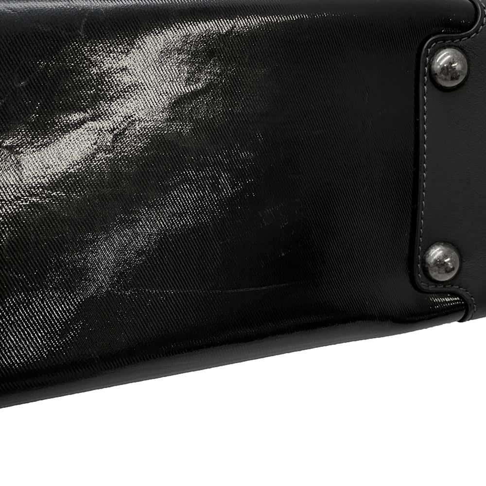 CHANEL Matelasse Tote Bag Black Patent Leather