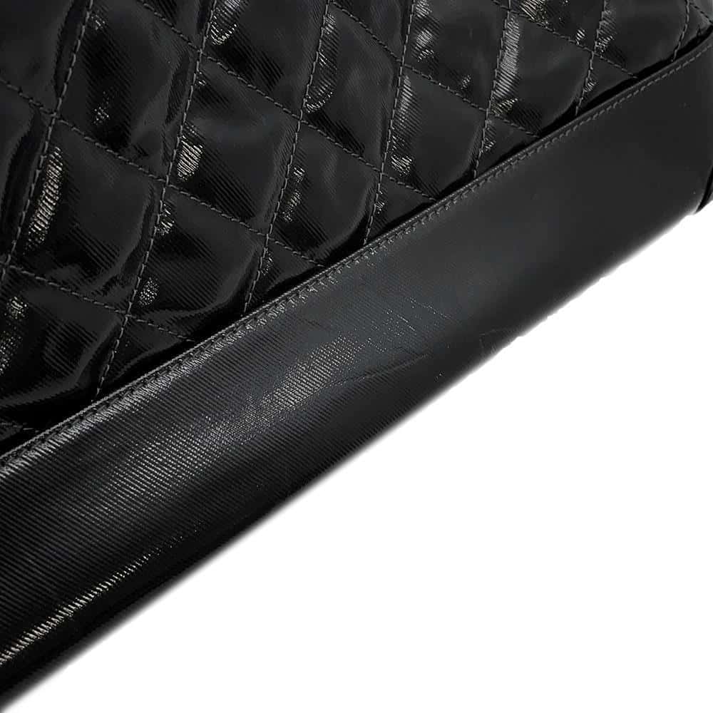 CHANEL Matelasse Tote Bag Black Patent Leather