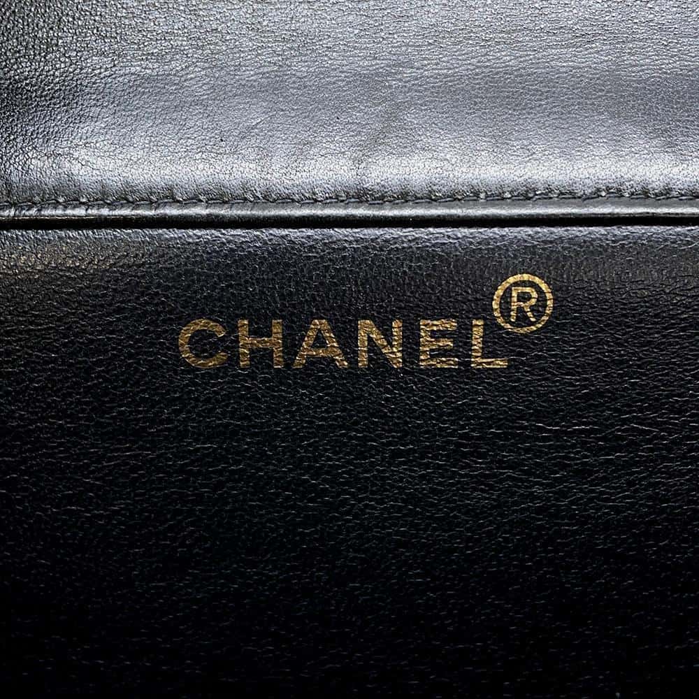CHANEL Matelasse Double Face ChainShoulder Bag Black Lambskin Size 30