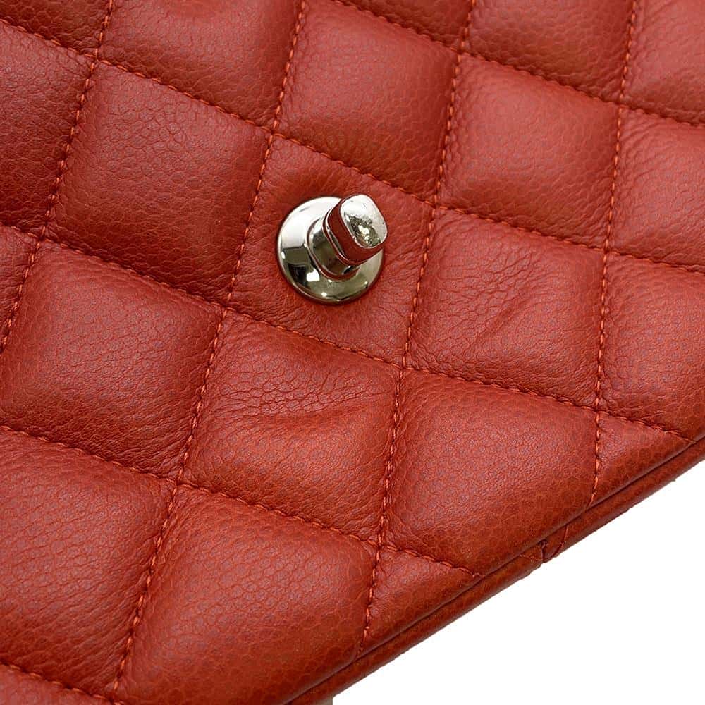 CHANEL Matelasse W Flap ChainShoulder Bag RedA58600 Caviar Leather Size 30