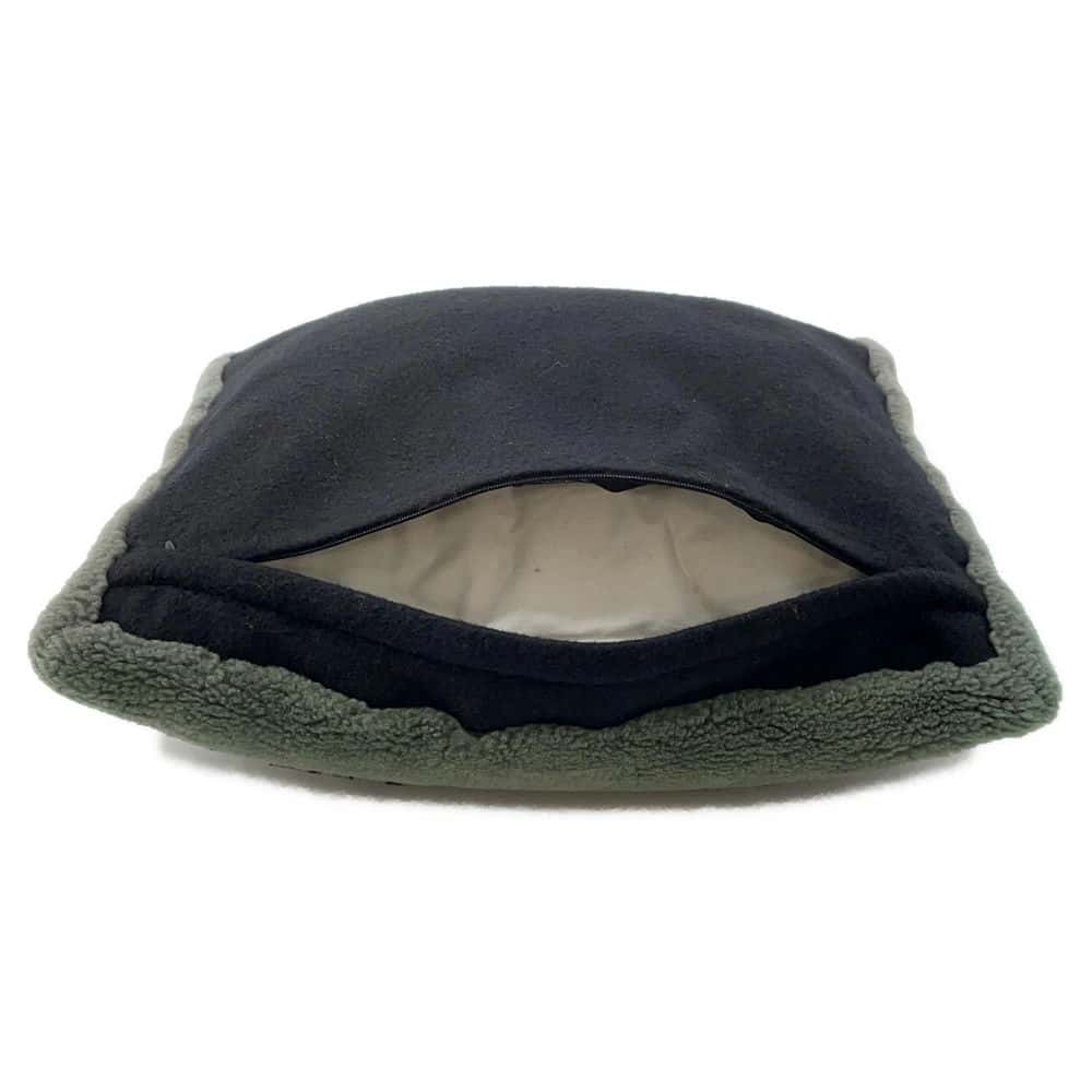 CHANEL CC Logo Cushion Black/White/Khaki Cashmere100% Mouton100%
