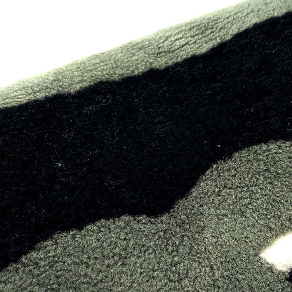 CHANEL CC Logo Cushion Black/White/Khaki Cashmere100% Mouton100%