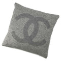 CHANEL CC Logo Cushion Gray Cashmere94% Silk6%