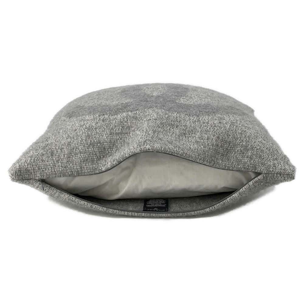 CHANEL CC Logo Cushion Gray Cashmere94% Silk6%