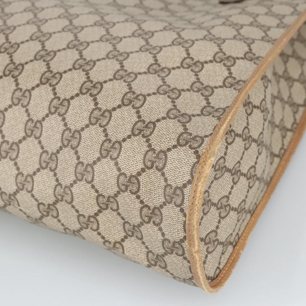 GUCCI GG Supreme Tote Bag PVC Leather Beige Gold 40 02 998 97520