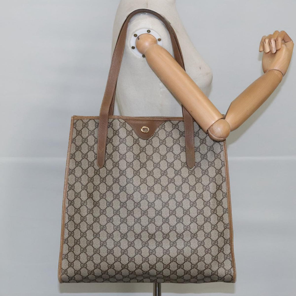 GUCCI GG Supreme Tote Bag PVC Leather Beige Gold 40 02 998 97520
