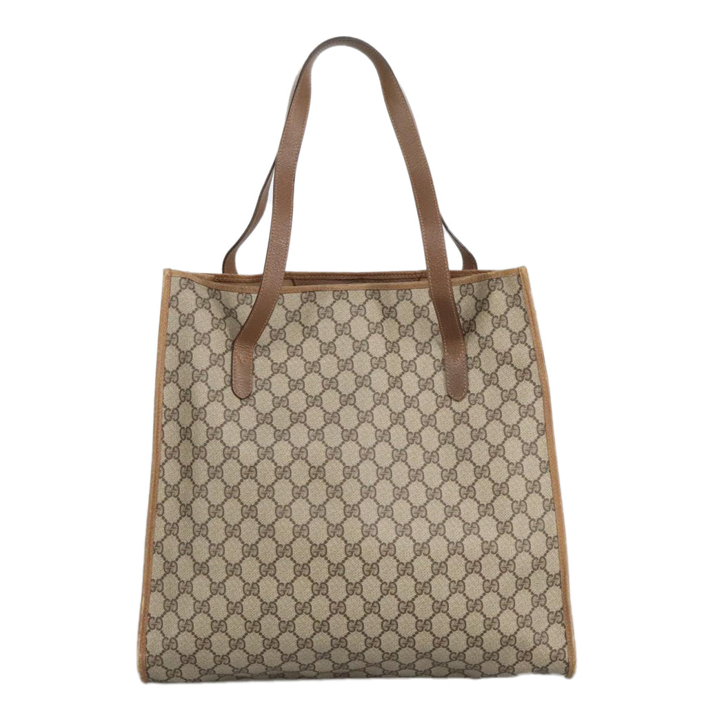 GUCCI GG Supreme Tote Bag PVC Leather Beige Gold 40 02 998 97520
