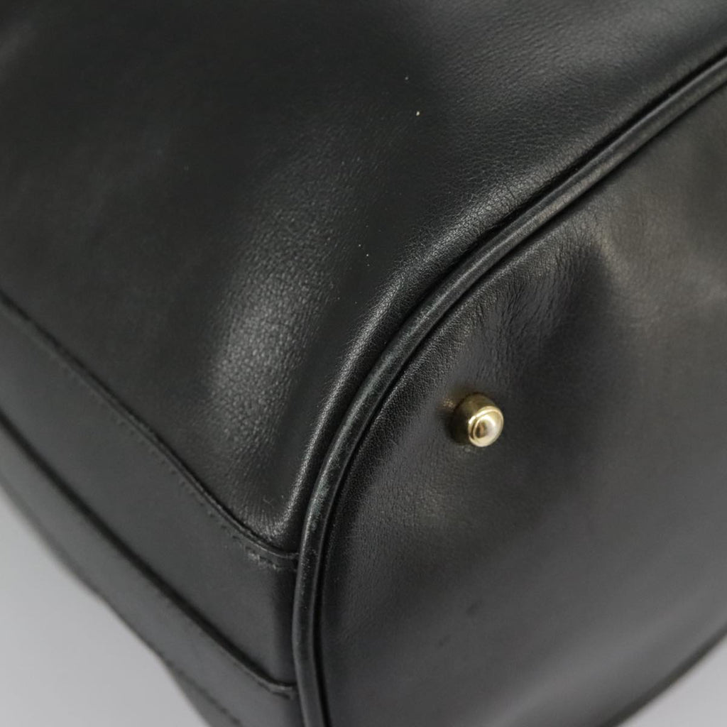 GUCCI Bamboo Hand Bag Leather 2way Black Gold 001 2855 1657 0 97521