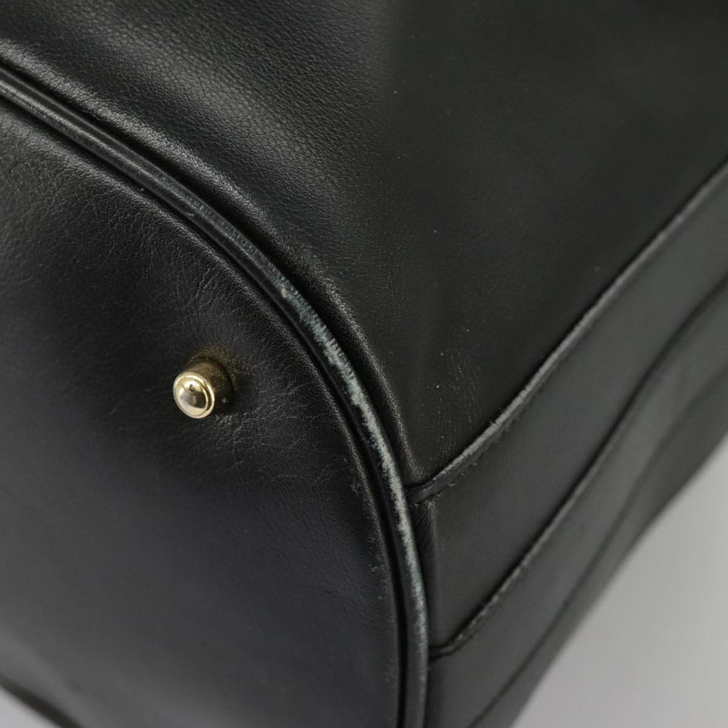 GUCCI Bamboo Hand Bag Leather 2way Black Gold 001 2855 1657 0 97521