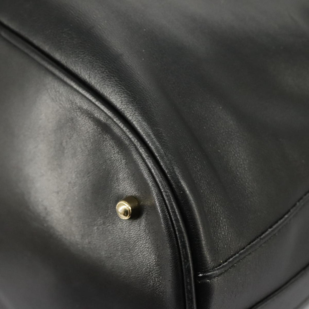 GUCCI Bamboo Hand Bag Leather 2way Black Gold 001 2855 1657 0 97521