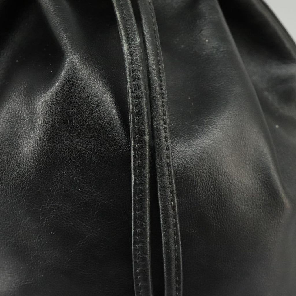 GUCCI Bamboo Hand Bag Leather 2way Black Gold 001 2855 1657 0 97521