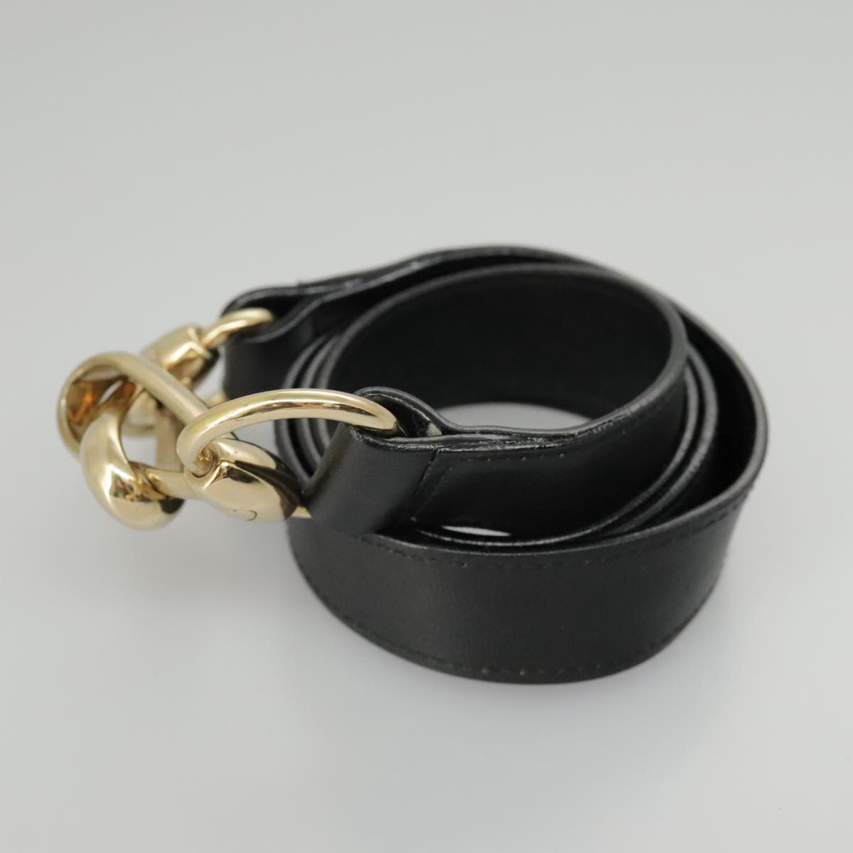 GUCCI Bamboo Hand Bag Leather 2way Black Gold 001 2855 1657 0 97521