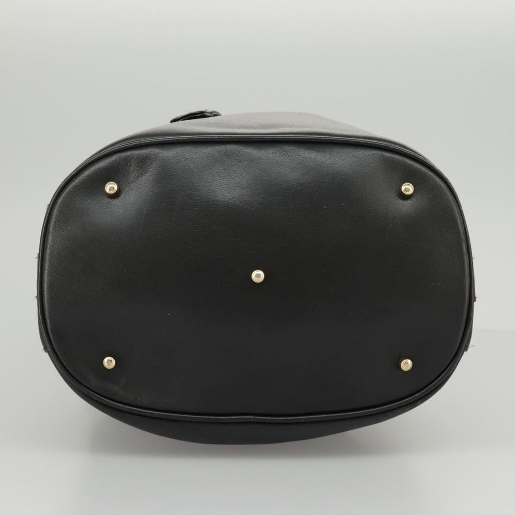 GUCCI Bamboo Hand Bag Leather 2way Black Gold 001 2855 1657 0 97521