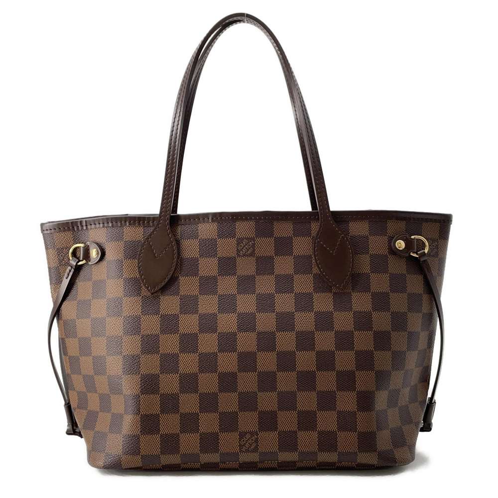 LOUIS VUITTON Neverfull Red N51109 Damier Ebene Canvas Size PM