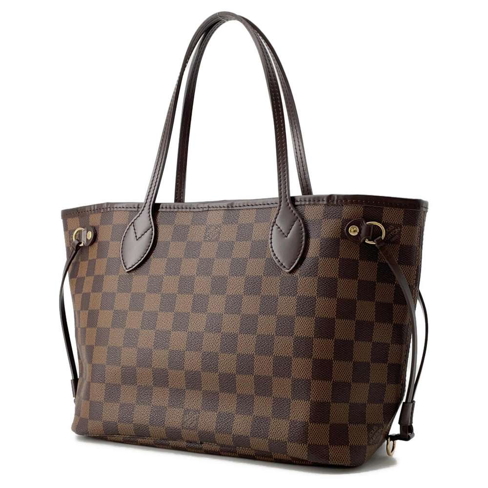 LOUIS VUITTON Neverfull Red N51109 Damier Ebene Canvas Size PM