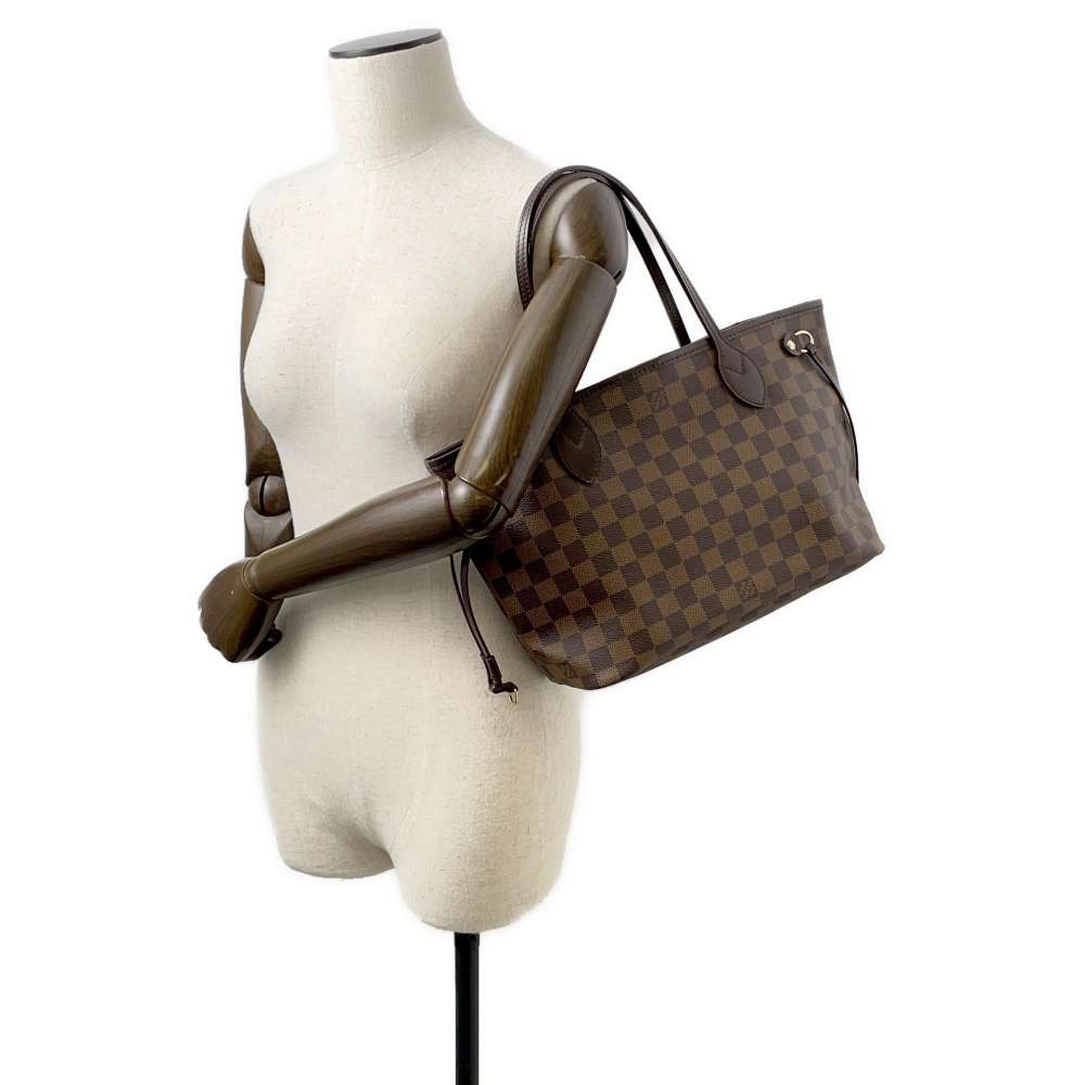 LOUIS VUITTON Neverfull Red N51109 Damier Ebene Canvas Size PM