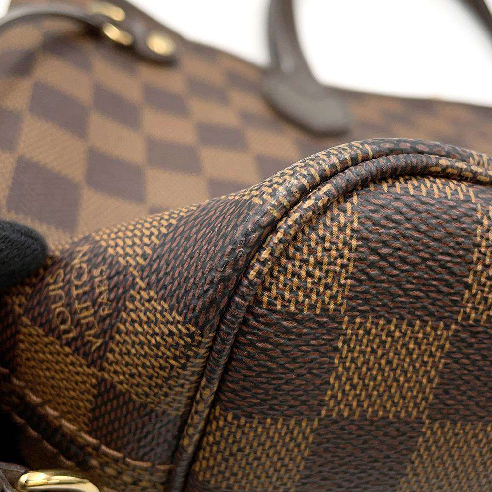 LOUIS VUITTON Neverfull Red N51109 Damier Ebene Canvas Size PM