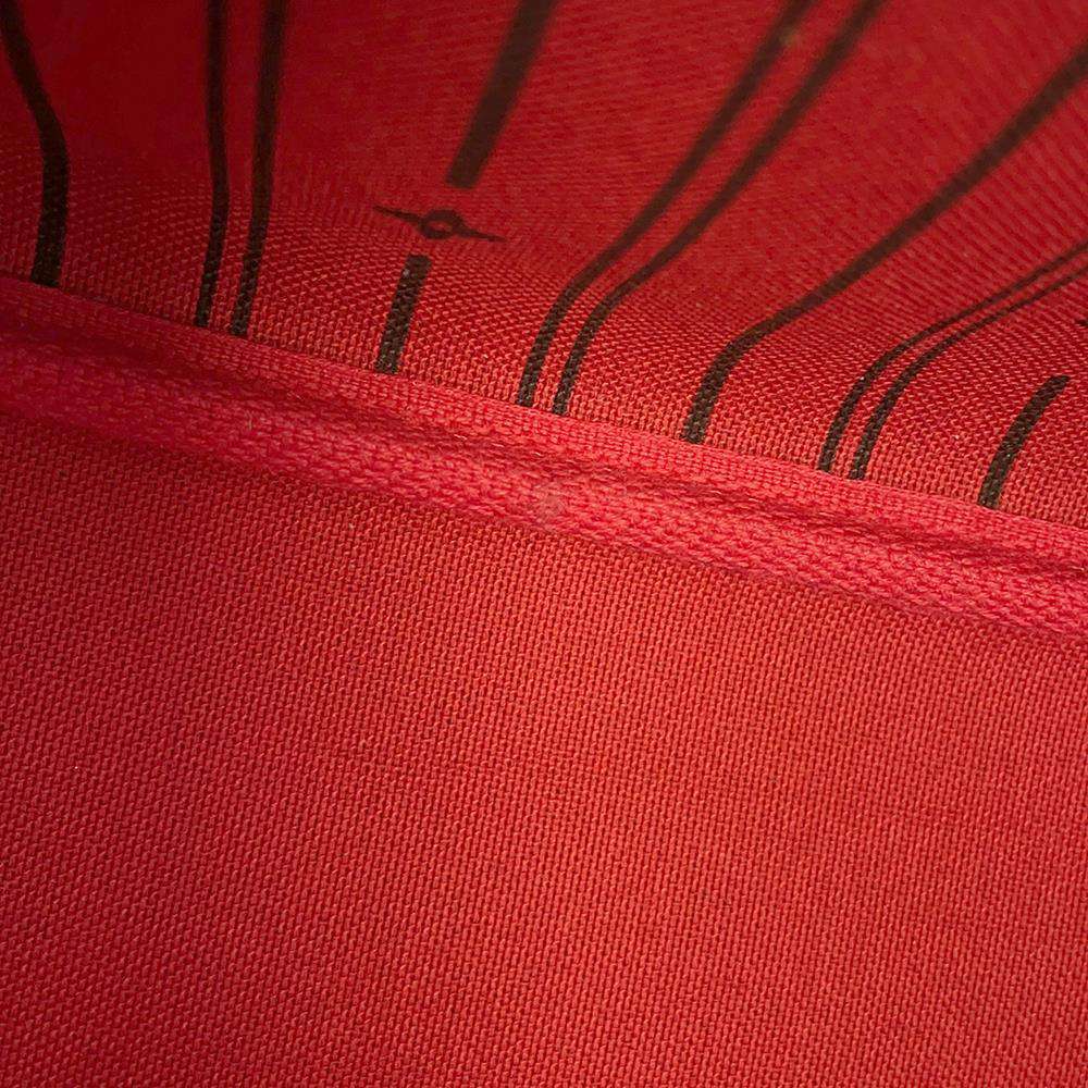 LOUIS VUITTON Neverfull Red N51109 Damier Ebene Canvas Size PM