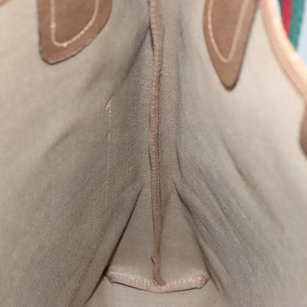 GUCCI GG Supreme Web Sherry Line Tote Bag PVC Leather Beige 89 02 003 97523