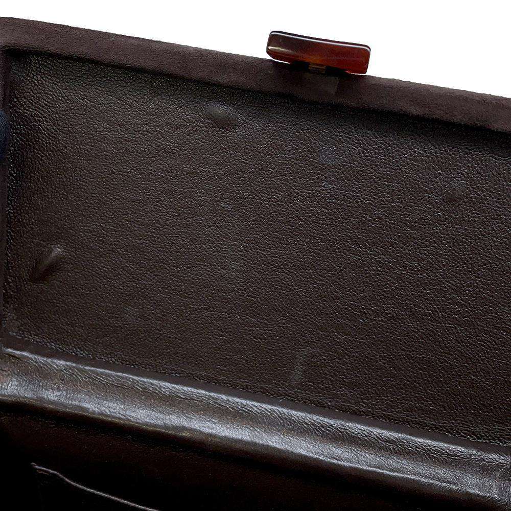 CHANEL Vanity Bag Plastic Chain Brown Suede Plastic
