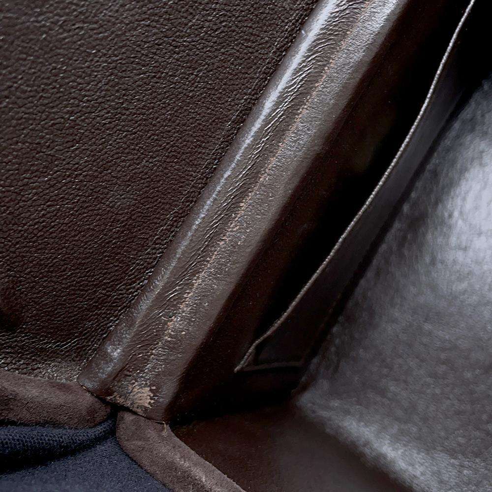CHANEL Vanity Bag Plastic Chain Brown Suede Plastic