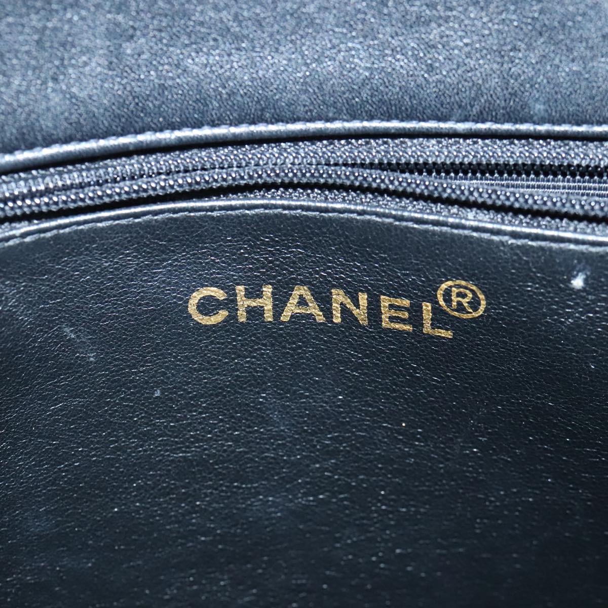 CHANEL COCO Mark Chain Tote Bag Leather Black Gold CC 97552A
