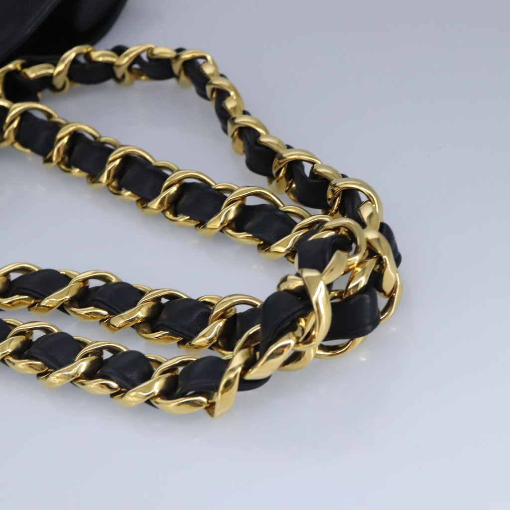 CHANEL COCO Mark Chain Tote Bag Leather Black Gold CC 97552A