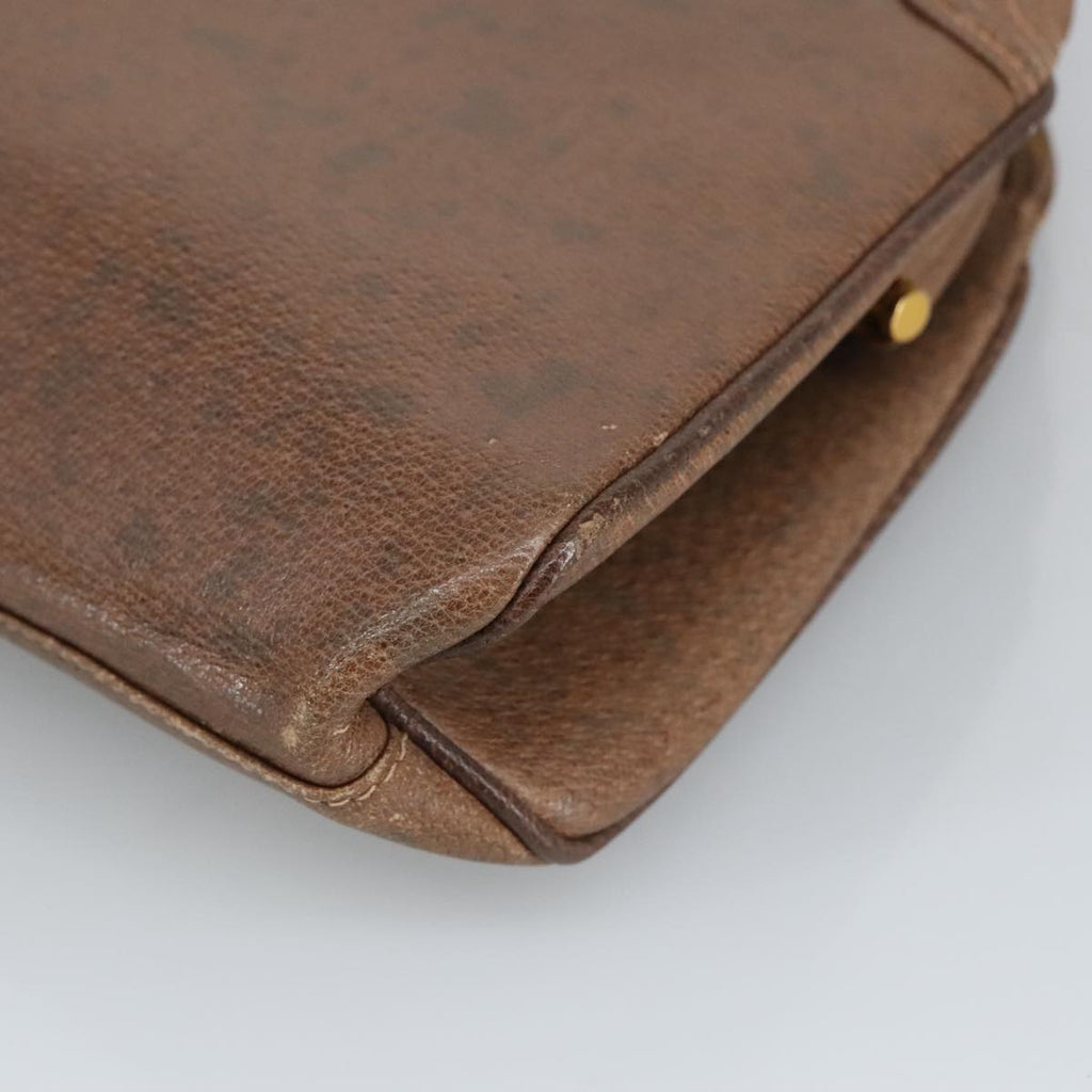 GUCCI Shoulder Bag Leather Brown Gold 97581