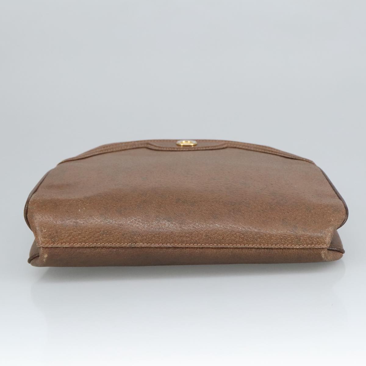 GUCCI Shoulder Bag Leather Brown Gold 97581