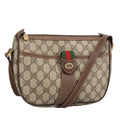 GUCCI GG Supreme Web Sherry Line Shoulder Bag PVC Beige 89 02 032 97594