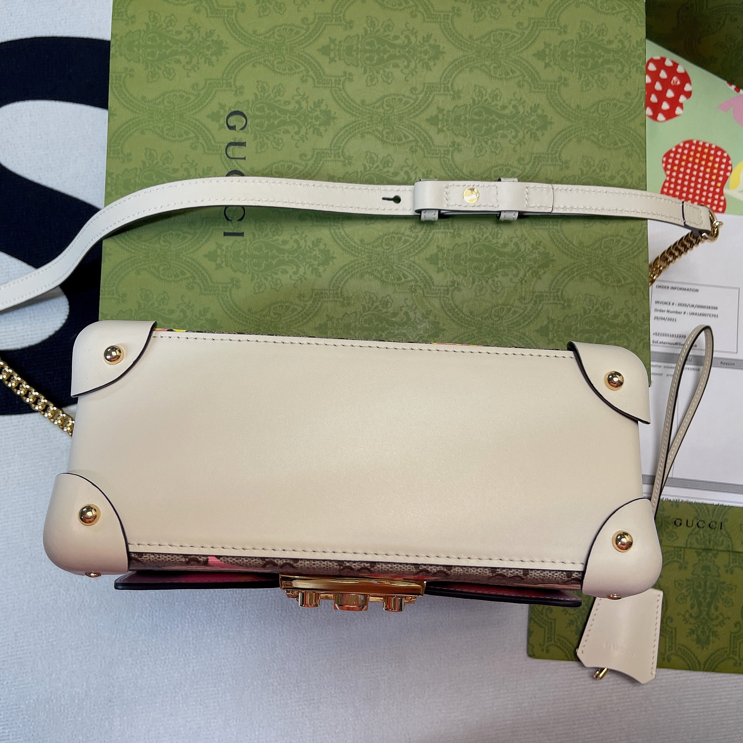 Glami Padlock Glami Small amboo Strawberry Shoulder Bag Beige For Women, Women’s Bags 9.5in/24cm Glami