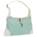GUCCI Jackie GG Canvas Shoulder Bag Light Blue Gold 001 4057 97615