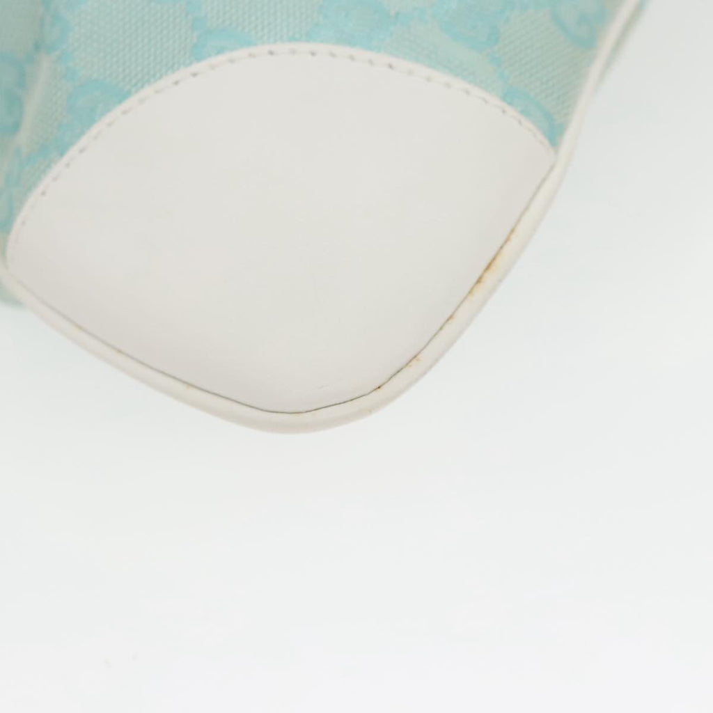 GUCCI Jackie GG Canvas Shoulder Bag Light Blue Gold 001 4057 97615