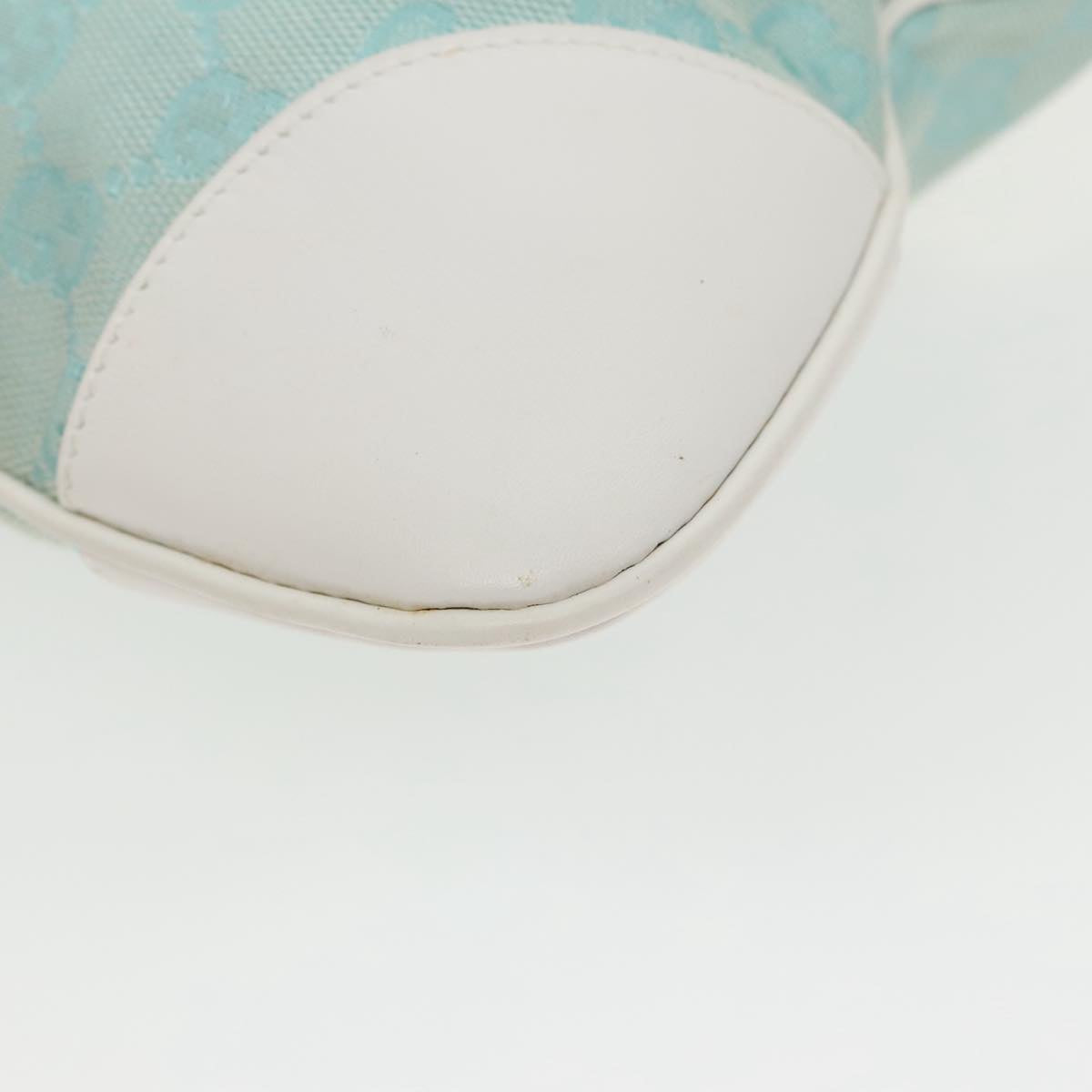 GUCCI Jackie GG Canvas Shoulder Bag Light Blue Gold 001 4057 97615