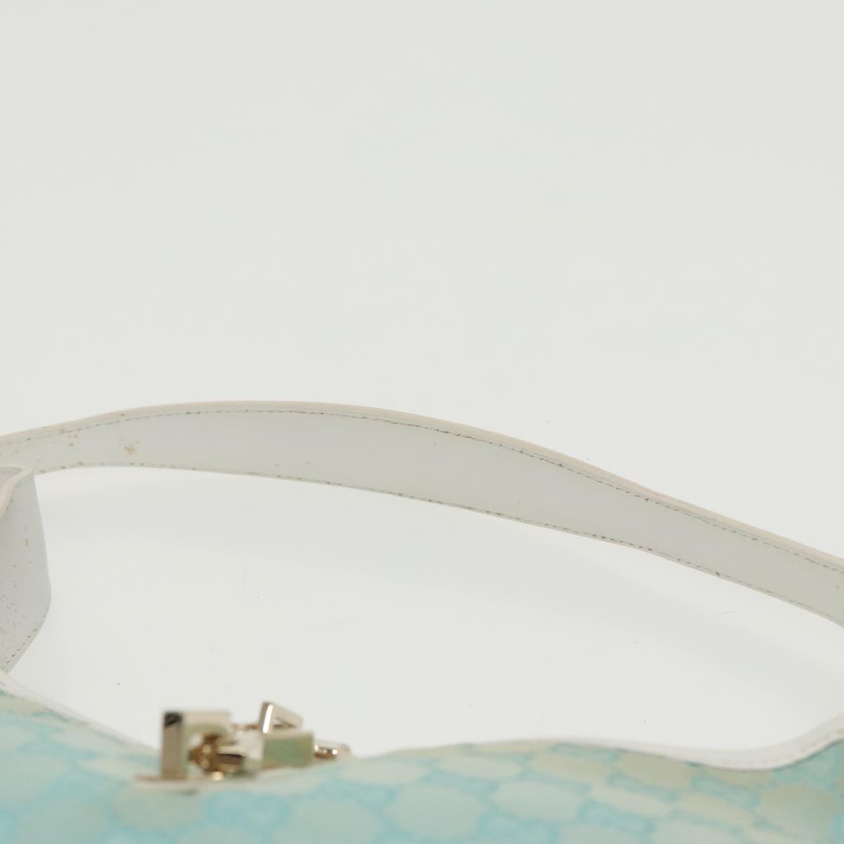 GUCCI Jackie GG Canvas Shoulder Bag Light Blue Gold 001 4057 97615