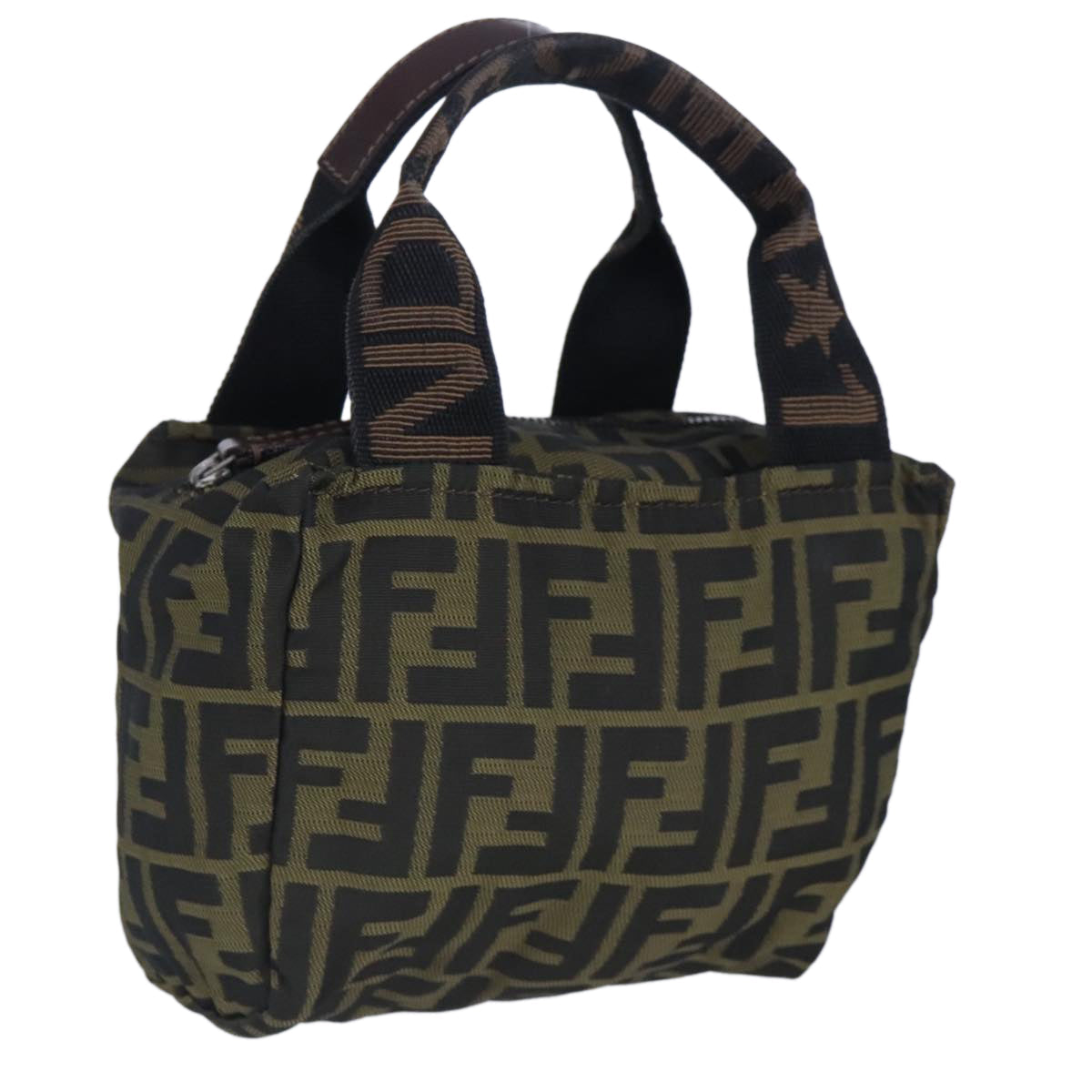FENDI Zucca Canvas Hand Bag Brown Black 97622