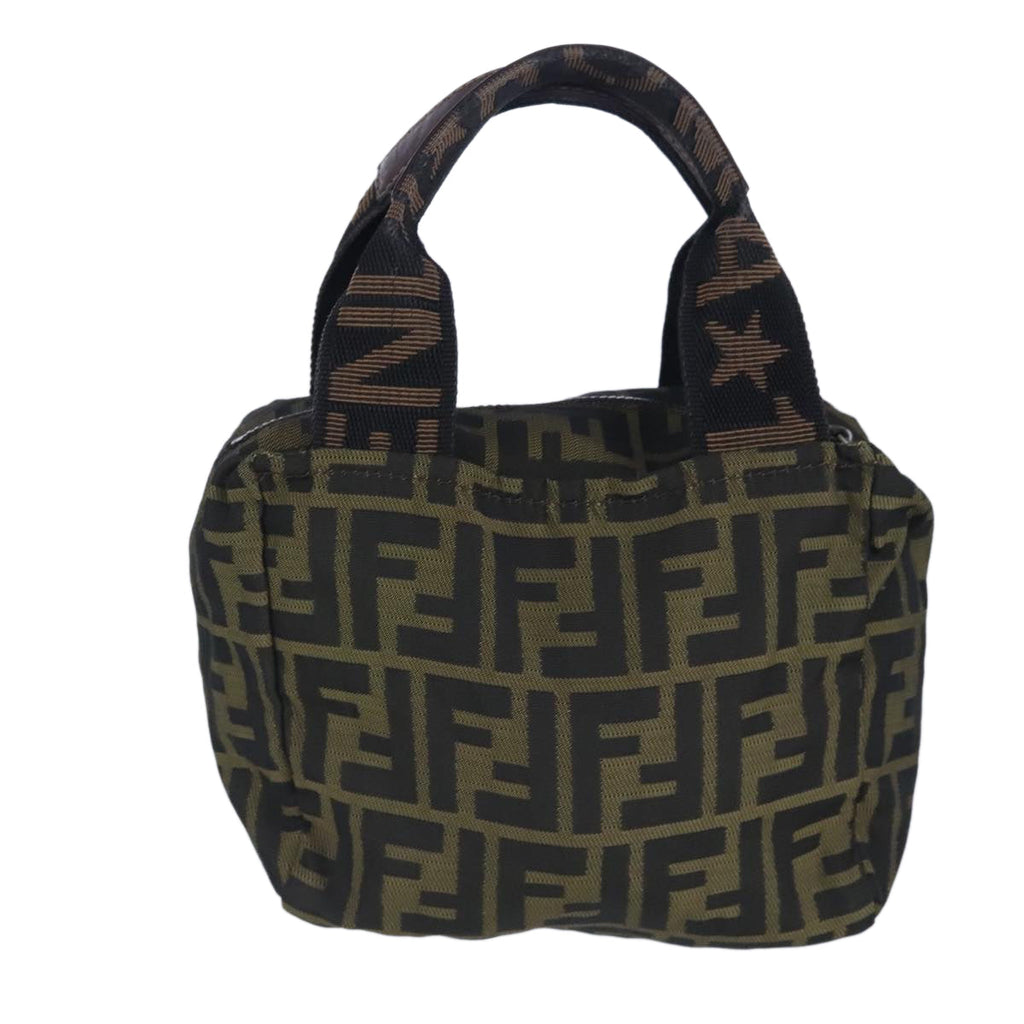 FENDI Zucca Canvas Hand Bag Brown Black 97622