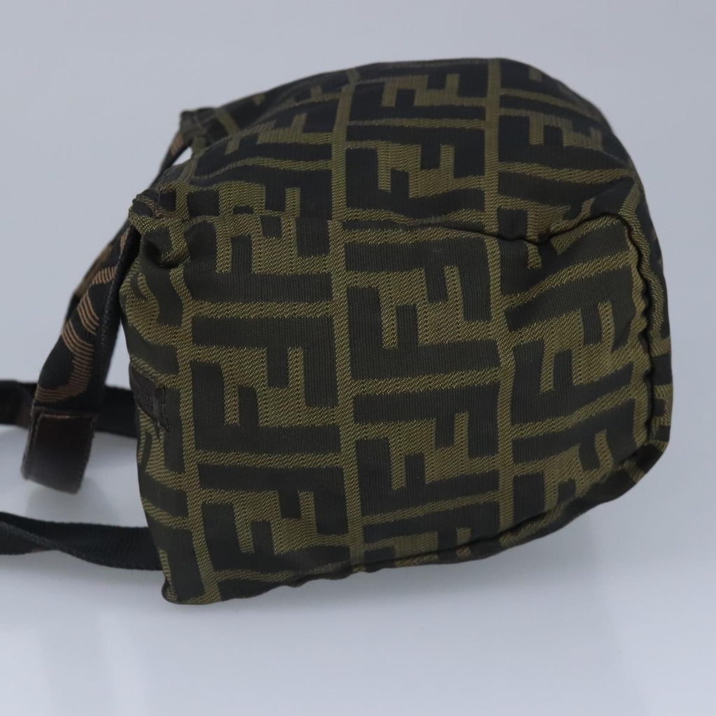FENDI Zucca Canvas Hand Bag Brown Black 97622