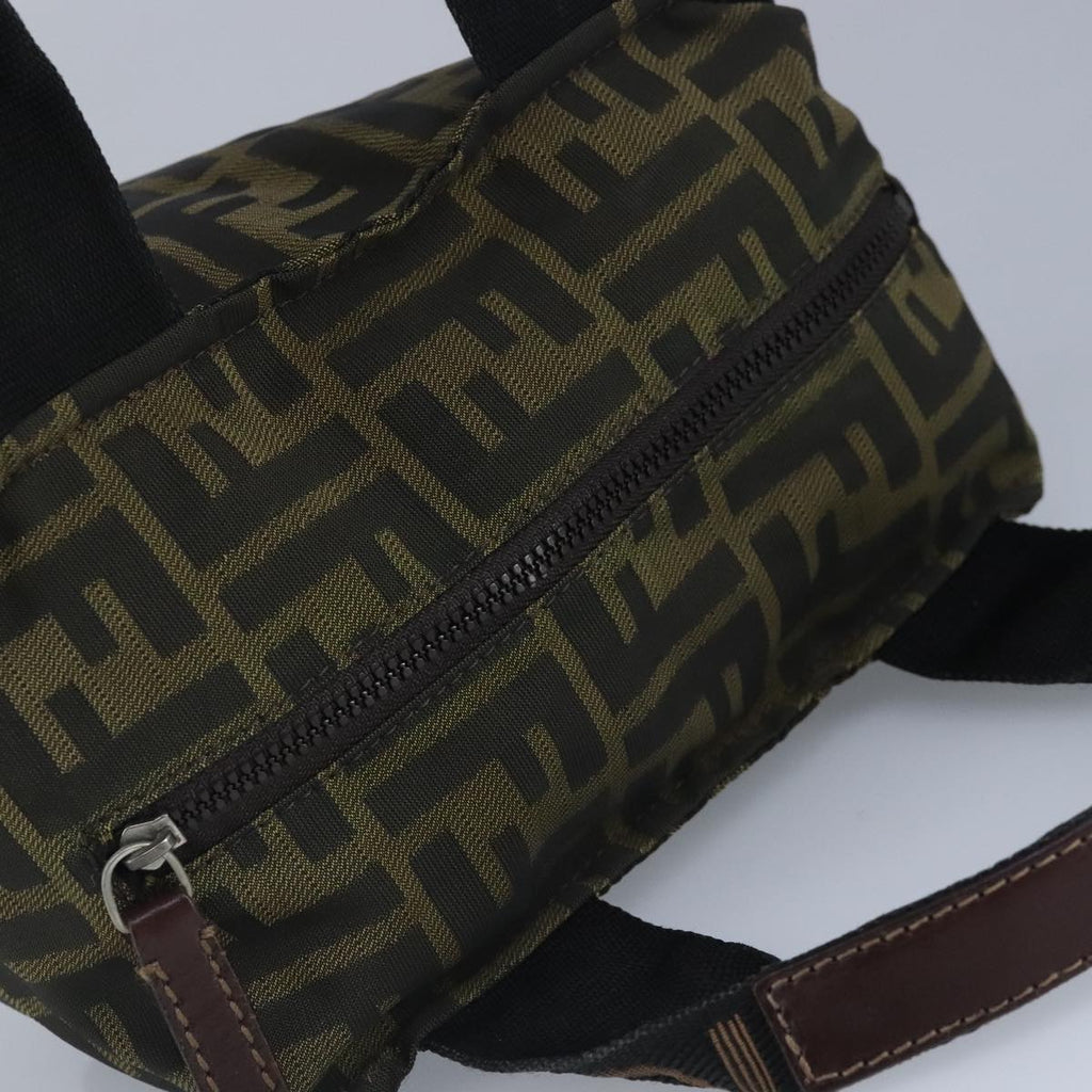 FENDI Zucca Canvas Hand Bag Brown Black 97622